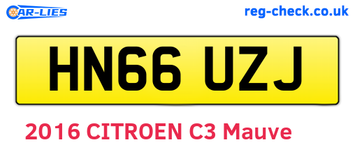 HN66UZJ are the vehicle registration plates.
