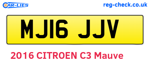 MJ16JJV are the vehicle registration plates.