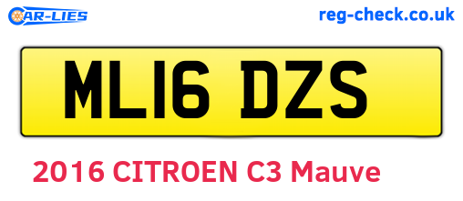ML16DZS are the vehicle registration plates.