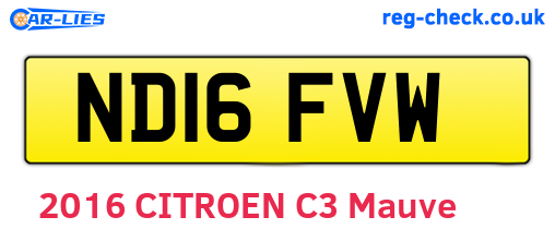ND16FVW are the vehicle registration plates.