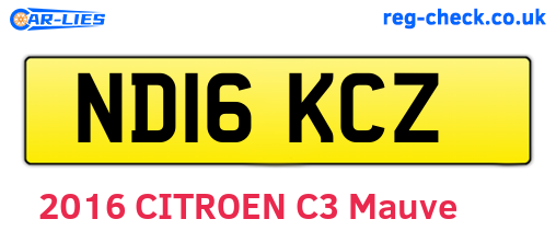 ND16KCZ are the vehicle registration plates.