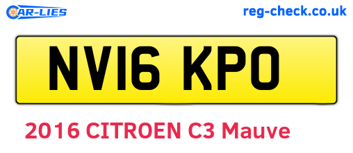 NV16KPO are the vehicle registration plates.