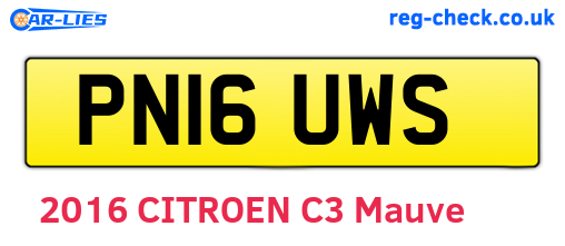 PN16UWS are the vehicle registration plates.