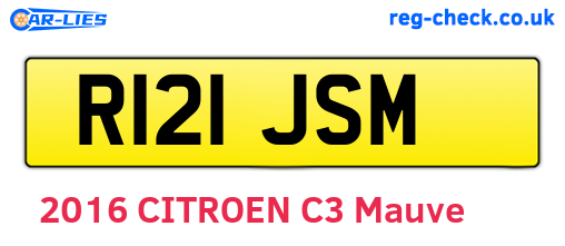 R121JSM are the vehicle registration plates.