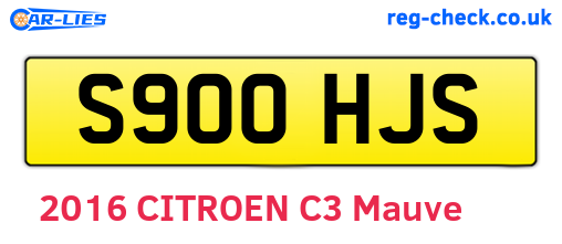 S900HJS are the vehicle registration plates.