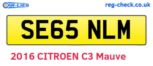 SE65NLM are the vehicle registration plates.