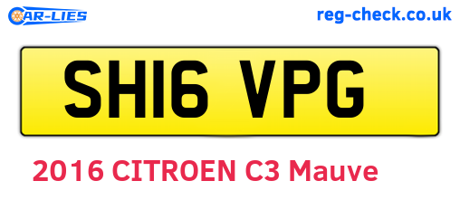 SH16VPG are the vehicle registration plates.