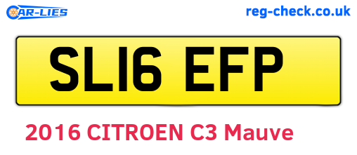 SL16EFP are the vehicle registration plates.