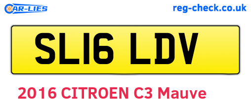 SL16LDV are the vehicle registration plates.