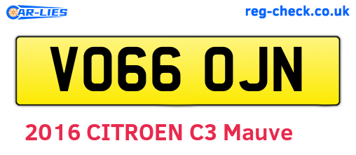 VO66OJN are the vehicle registration plates.