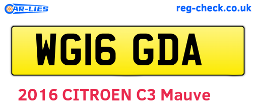 WG16GDA are the vehicle registration plates.