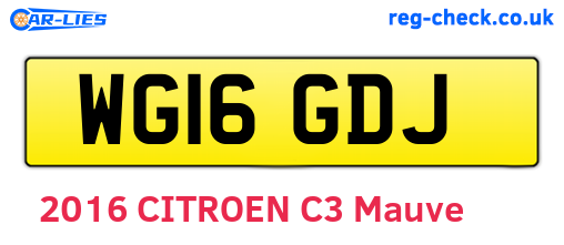 WG16GDJ are the vehicle registration plates.