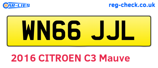 WN66JJL are the vehicle registration plates.