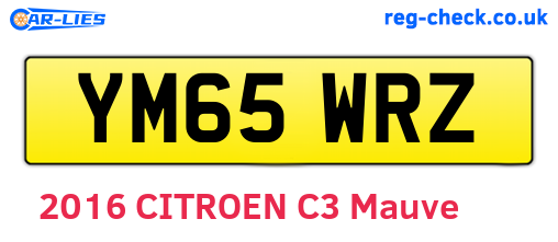 YM65WRZ are the vehicle registration plates.