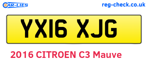 YX16XJG are the vehicle registration plates.