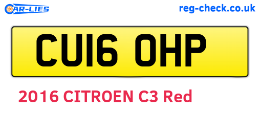 CU16OHP are the vehicle registration plates.