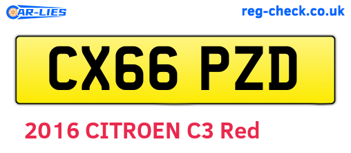 CX66PZD are the vehicle registration plates.
