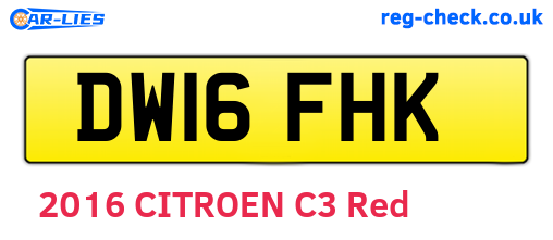 DW16FHK are the vehicle registration plates.
