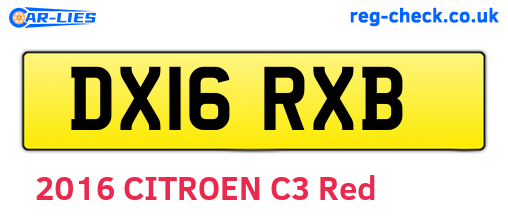 DX16RXB are the vehicle registration plates.
