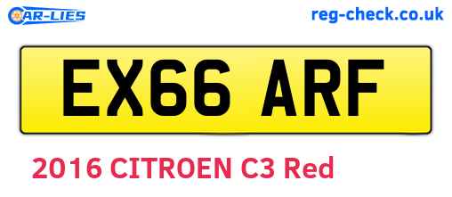 EX66ARF are the vehicle registration plates.