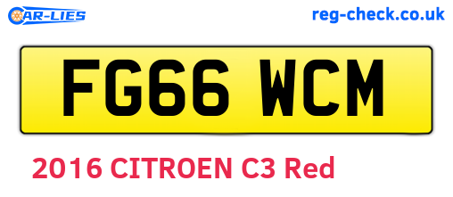 FG66WCM are the vehicle registration plates.