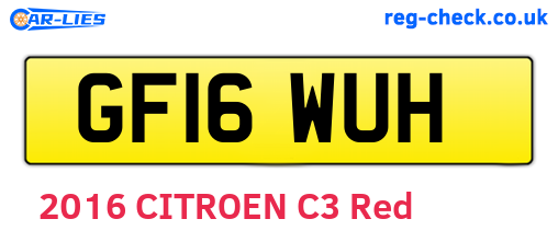 GF16WUH are the vehicle registration plates.