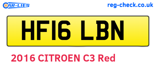 HF16LBN are the vehicle registration plates.