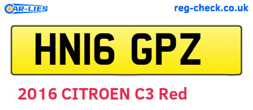 HN16GPZ are the vehicle registration plates.
