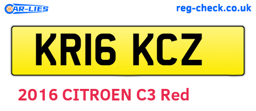 KR16KCZ are the vehicle registration plates.