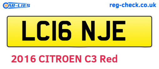 LC16NJE are the vehicle registration plates.