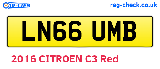 LN66UMB are the vehicle registration plates.