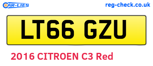 LT66GZU are the vehicle registration plates.