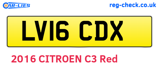 LV16CDX are the vehicle registration plates.