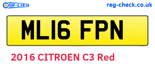ML16FPN are the vehicle registration plates.