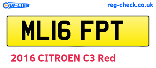 ML16FPT are the vehicle registration plates.