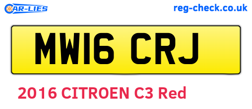 MW16CRJ are the vehicle registration plates.