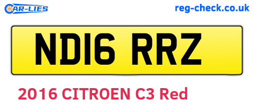 ND16RRZ are the vehicle registration plates.