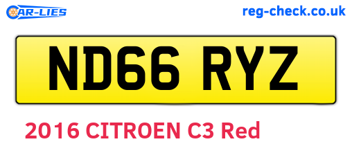 ND66RYZ are the vehicle registration plates.