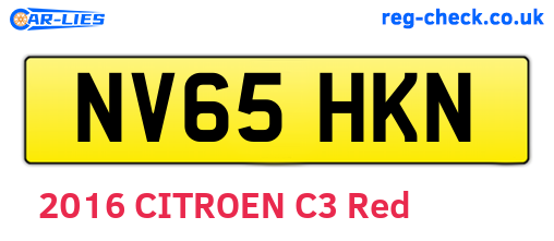 NV65HKN are the vehicle registration plates.