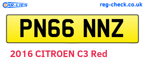 PN66NNZ are the vehicle registration plates.