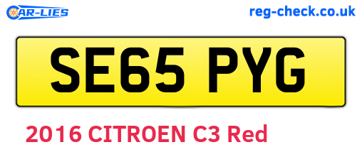 SE65PYG are the vehicle registration plates.