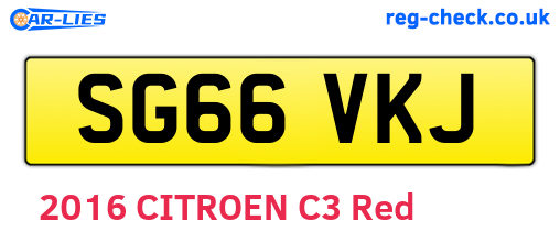 SG66VKJ are the vehicle registration plates.
