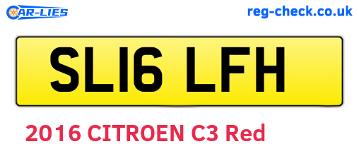 SL16LFH are the vehicle registration plates.