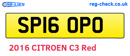 SP16OPO are the vehicle registration plates.