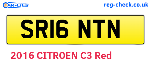 SR16NTN are the vehicle registration plates.