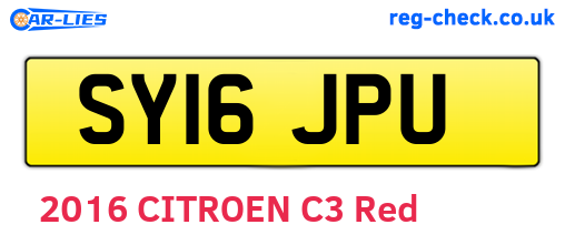 SY16JPU are the vehicle registration plates.