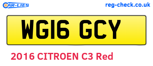 WG16GCY are the vehicle registration plates.