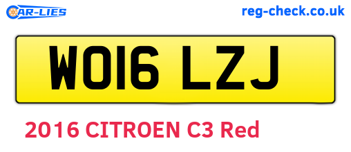 WO16LZJ are the vehicle registration plates.