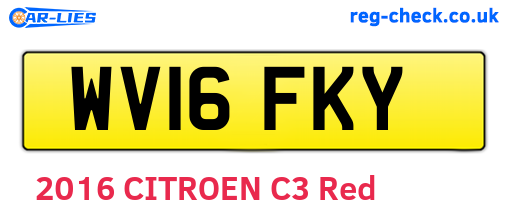 WV16FKY are the vehicle registration plates.