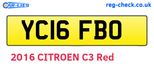 YC16FBO are the vehicle registration plates.